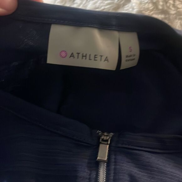 Athleta Pacifica Tank Top Blue Fitted 1/2 Zip S - Picture 6 of 6